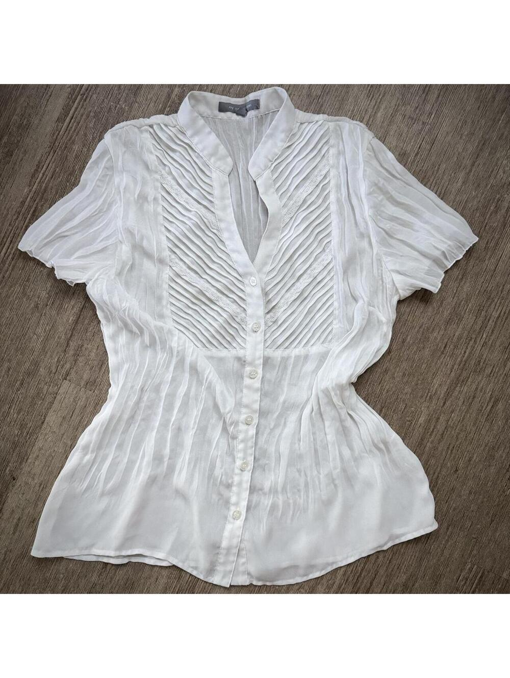 NY Collection Women's White Blous